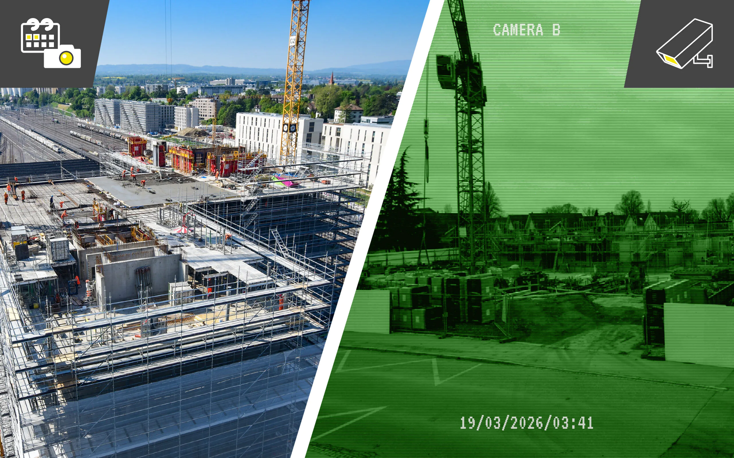 Baustellendokumentation vs. Videoüberwachung Infografik