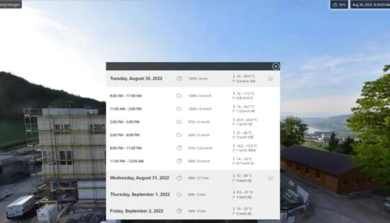 Baustellenkamera Wetterdienst für Live-Feed