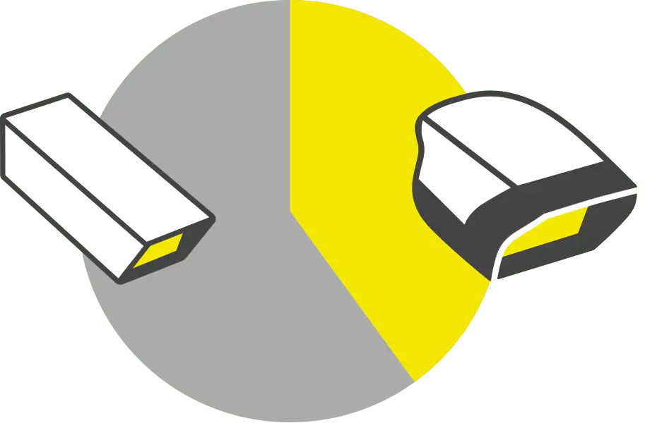 Icon Pie Chart 40:60 Kamera Aufteilung